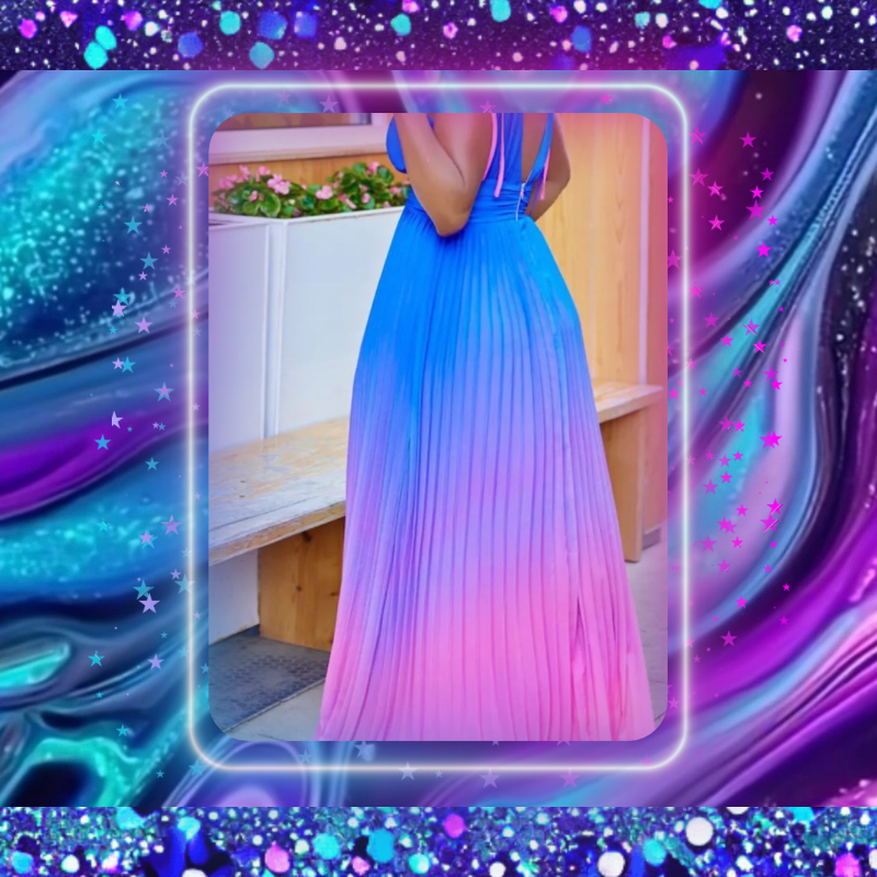 Gradient Backless Maxi Dresses