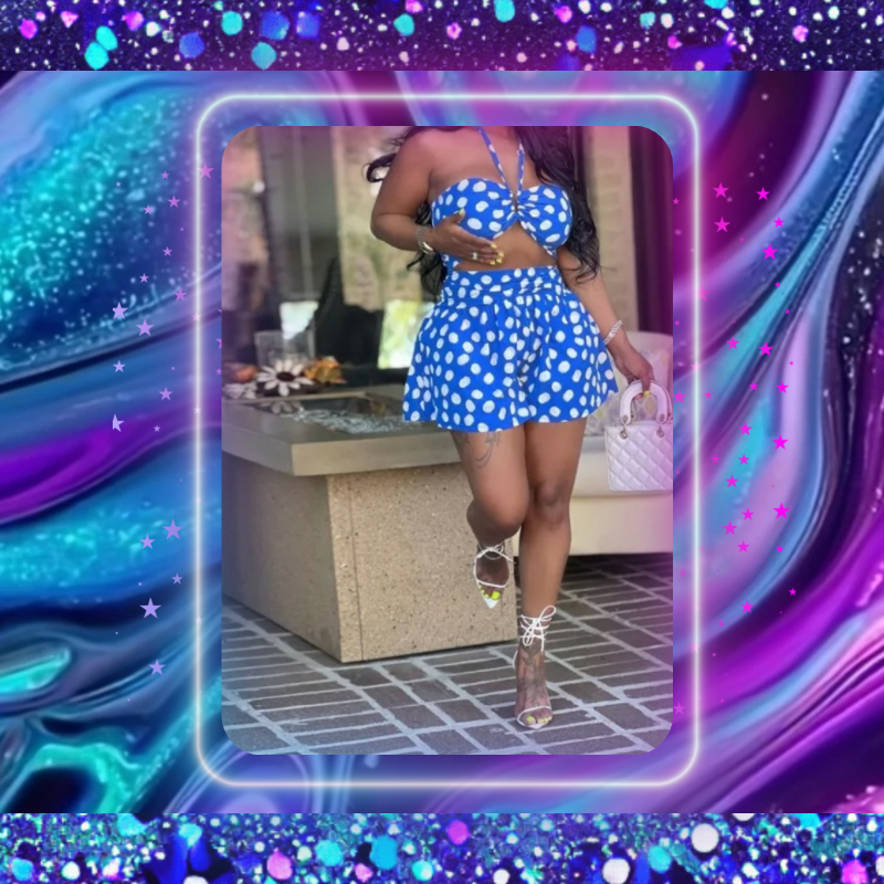 Polka Dot Loose Halter Top Sets