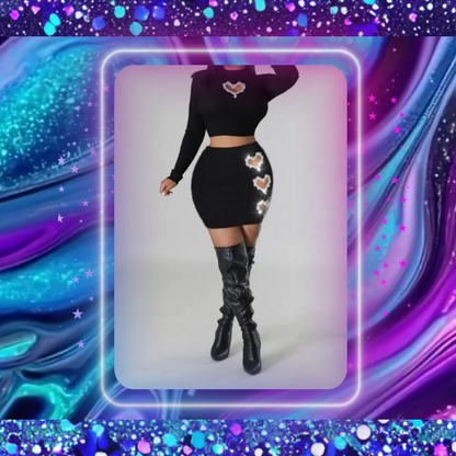 Knitted Two Piece Skirt Sets