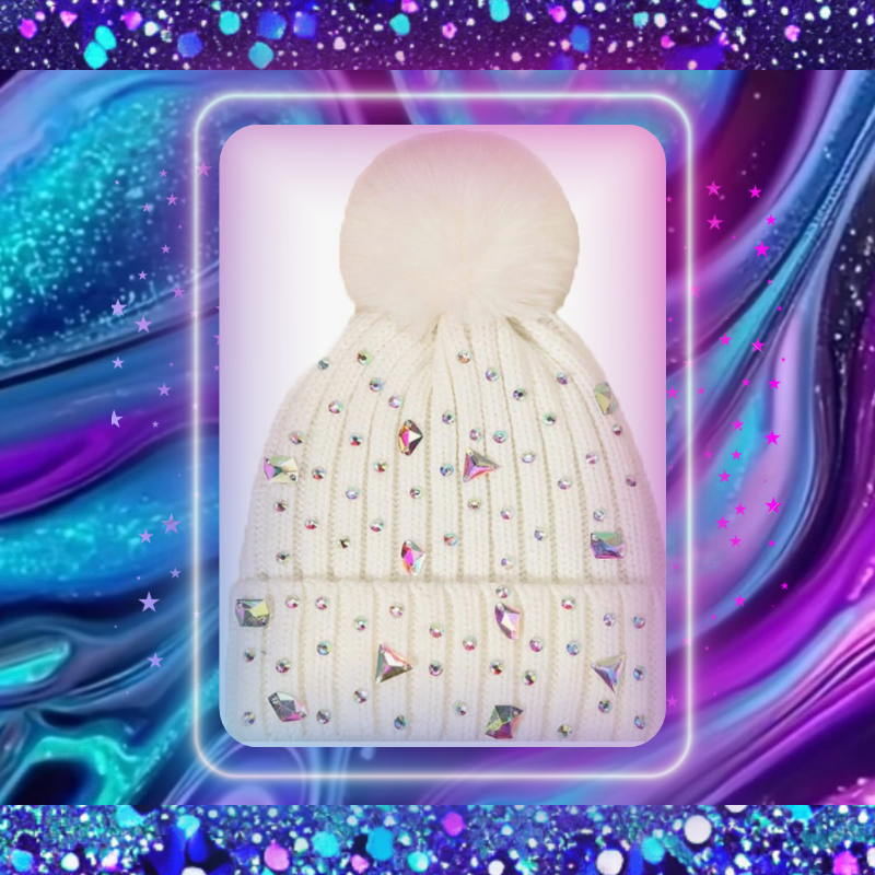 Rhinestone Fleece Caps