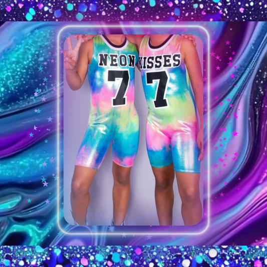 Twin Neon Unitard Rompers