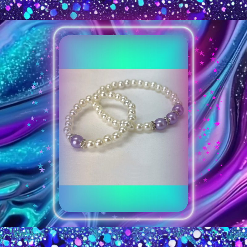 Mommy & Me Mother & Daughter Rhinestone Pearl Bracelets