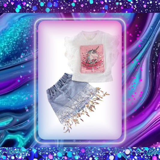Unicorn Lace Sequin Set