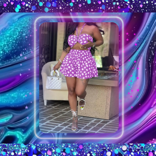 Polka Dot Loose Halter Top Sets