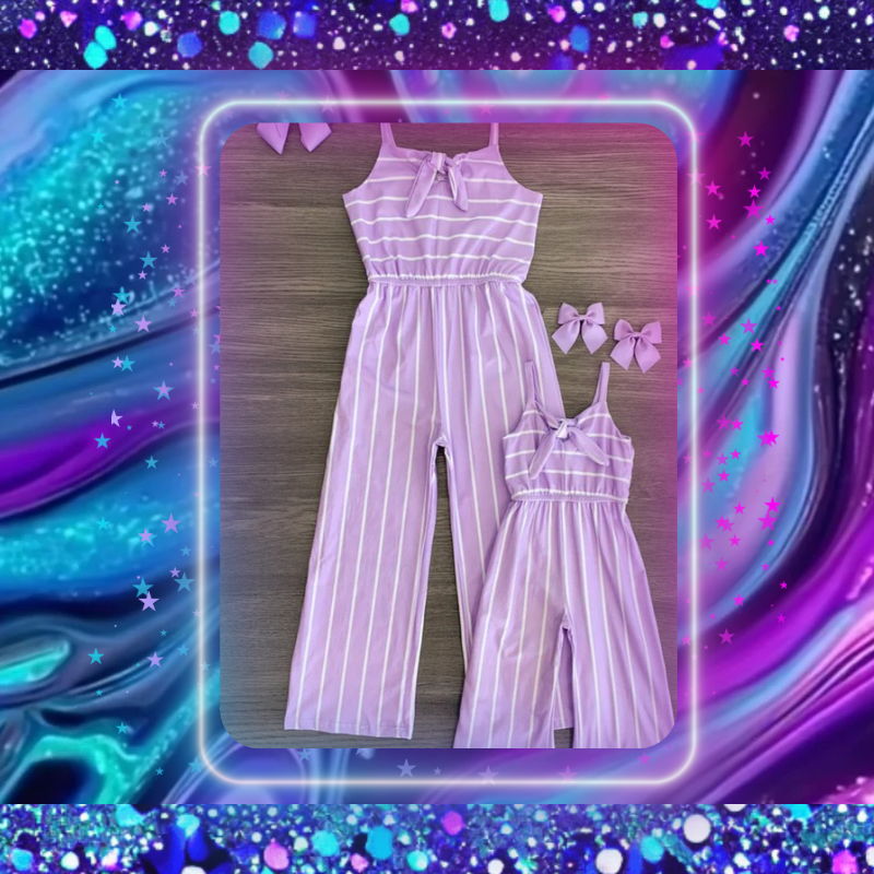 Mommy & Me Striped Jumpsuits