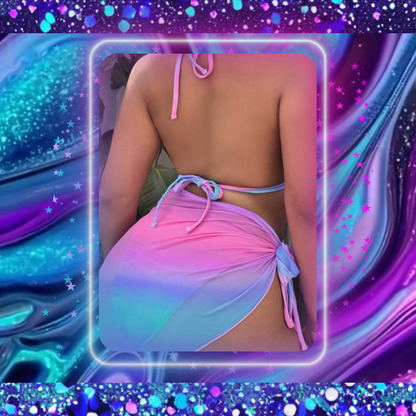 Gradient Halter Backless Swimsuits