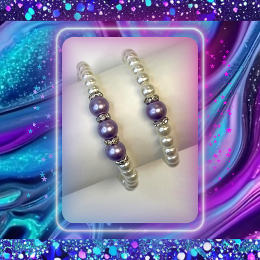 Mommy & Me Mother & Daughter Rhinestone Pearl Bracelets