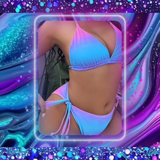 Gradient Halter Backless Swimsuits