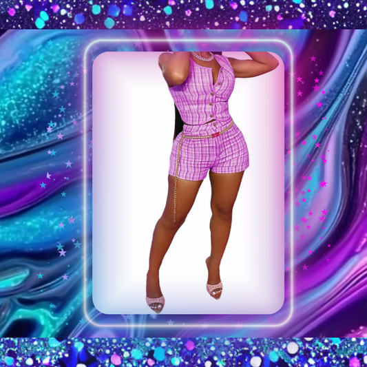 Plaid Print Short Sets