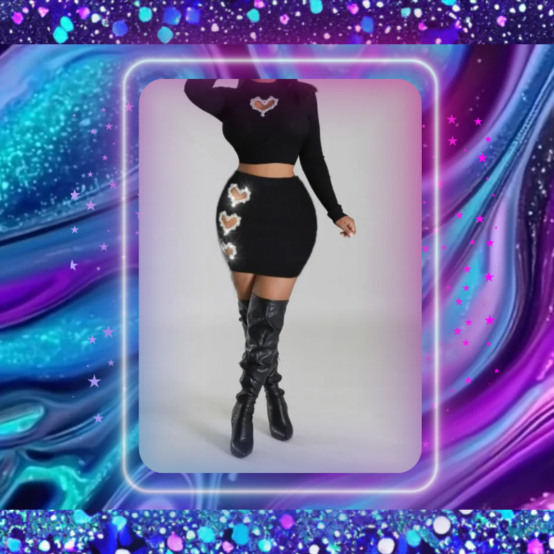 Knitted Two Piece Skirt Sets